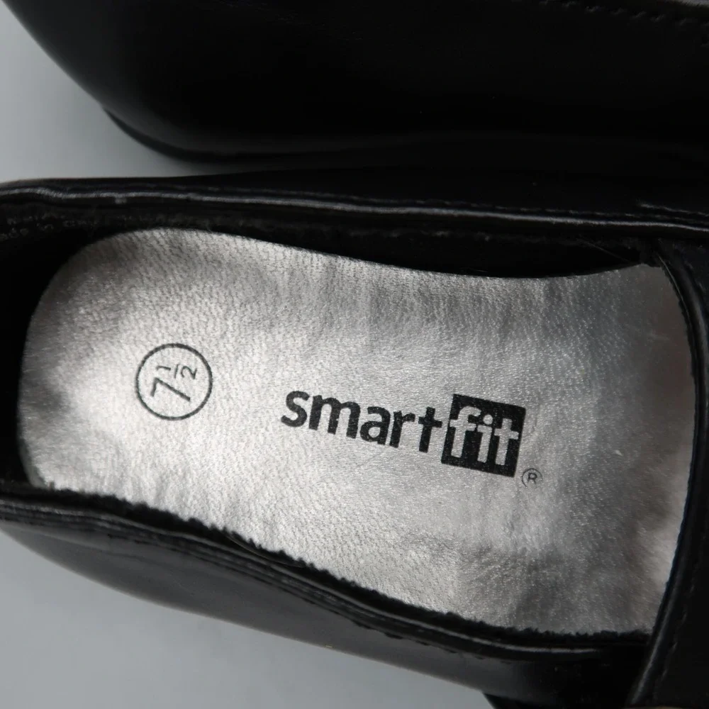 Smartfit Girl's Mary Jane Shoes Size 7.5c Black Flats Slip on
